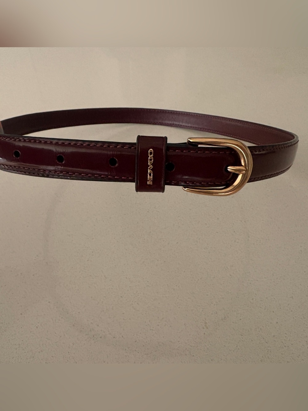Coach Burgundy Merlot leather belt